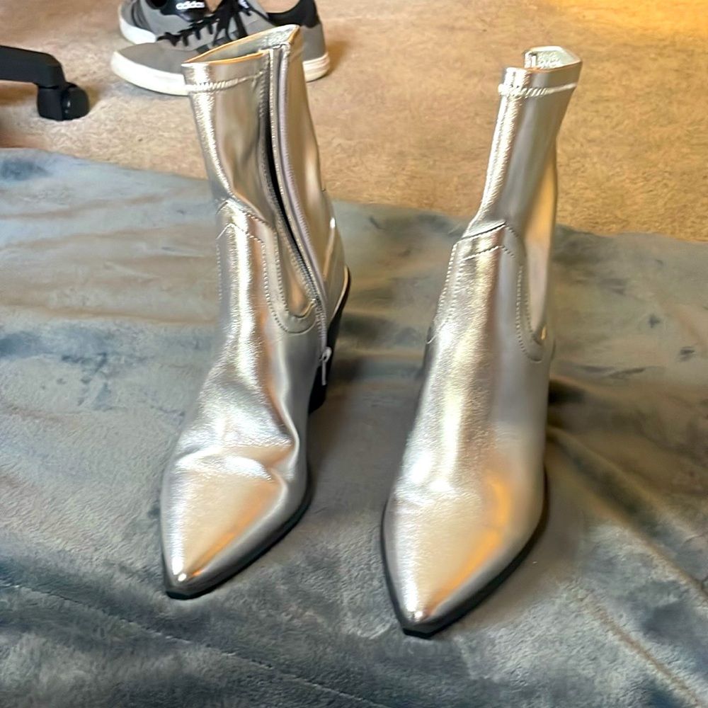 Silver ankle booties!